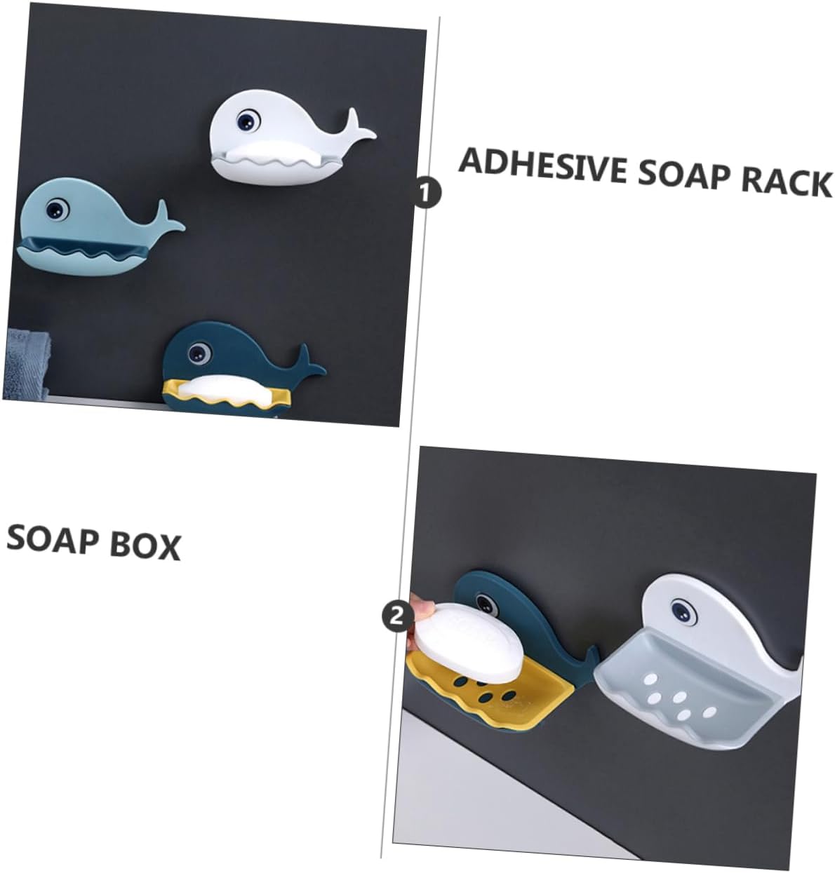 Alipis Whale Shaped Adhesive Soap Dish 1