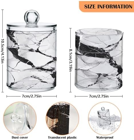 YETTASBIN Marble Clear Storage Jars 2 Pack 1