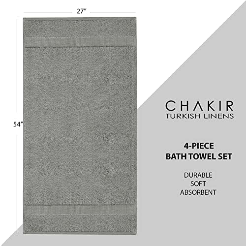 Chakir Turkish Linens Premium 100 Cotton Towel Set Bundle Gray 1