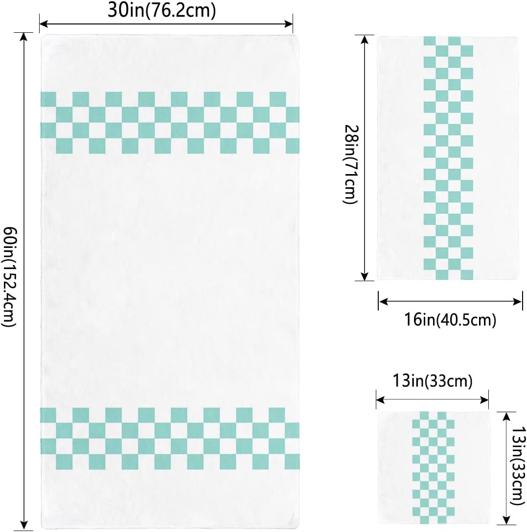 Shine-Home Abstract Geometric Lattice Towel Set 1