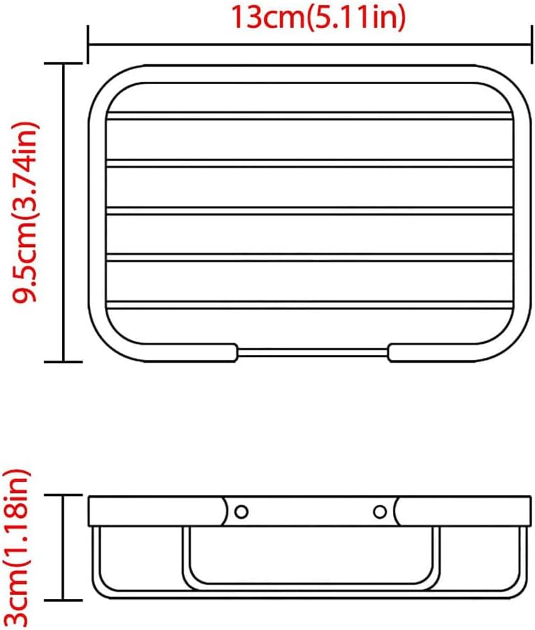 BWESOO Black Adhesive Soap Bar Holder with 2 Hooks