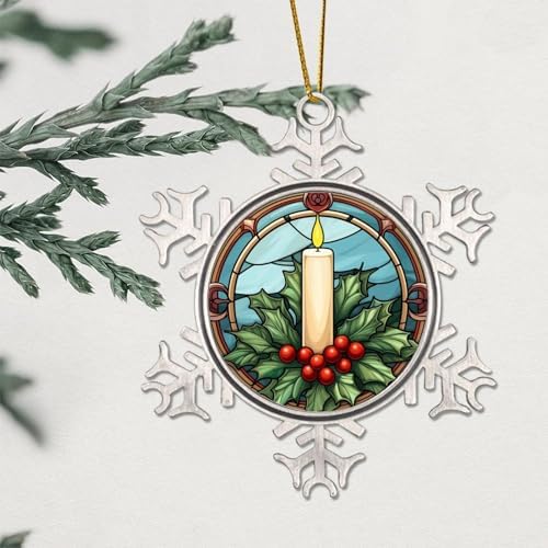 Zyadsinoudor 3 Inch Metal Snowflake Hanging Ornament 1