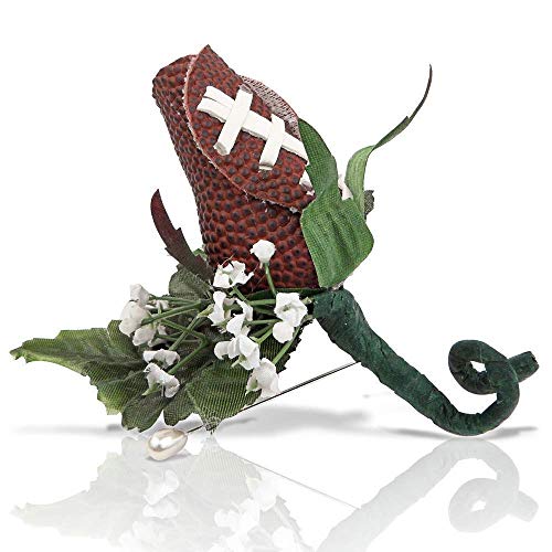 SportsRoses Football Rose Boutonniere - Handmade Gift