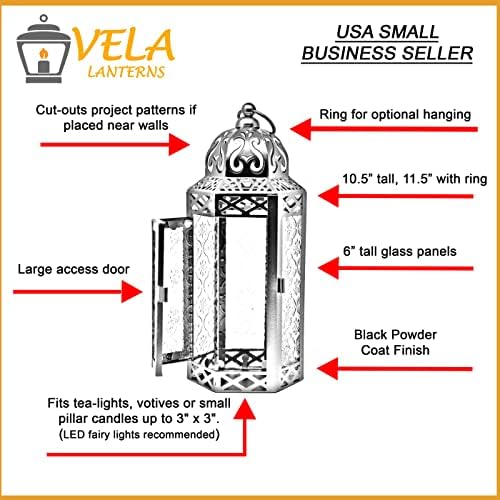 VELA Metal Halloween Decorative LED Candle Lanterns