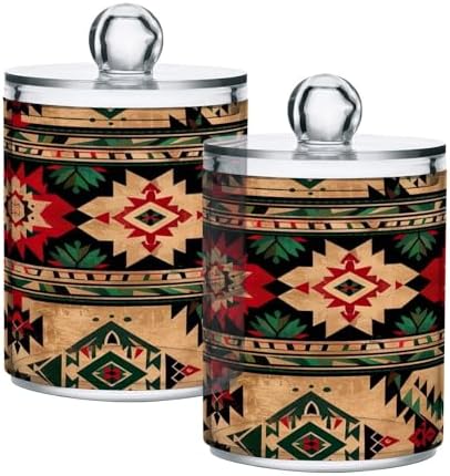 YETTASBIN Aztec Clear Plastic Storage Jars 2 Pack