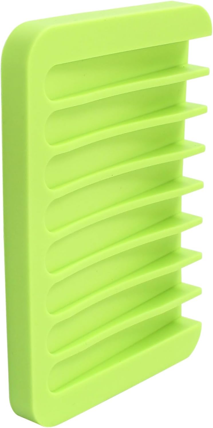 Self Draining Soap Holder Premium Silicone Soap Dish for Shower and Kitchen