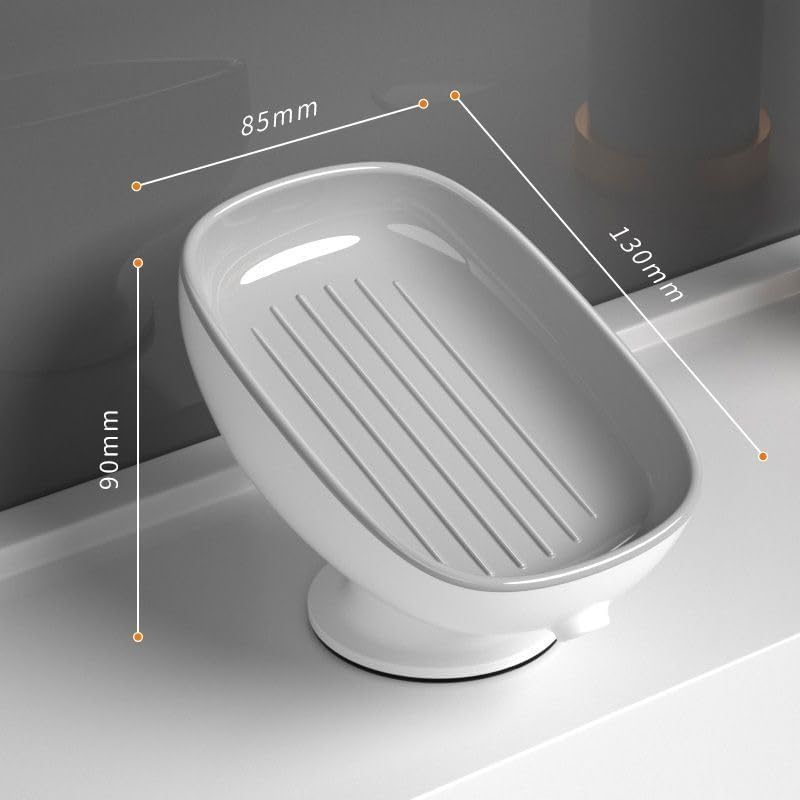 Self-Draining Suction Cup Soap Dish for Shower 1