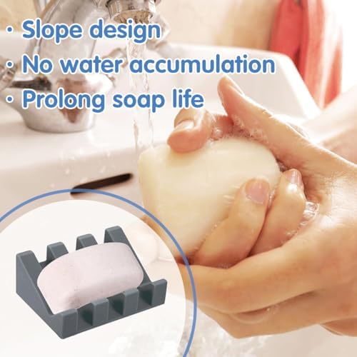 Imtos Soap Dishes with Suction Gray