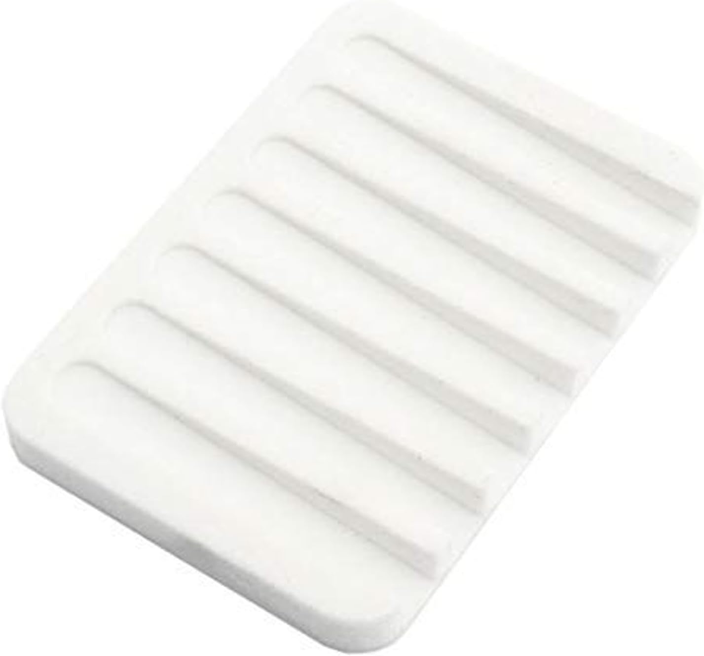 Talented Kitchen Silicone Soap Dish Drainer Tray White 1
