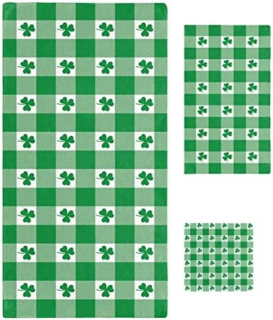 ZOE GARDEN Buffalo Plaid Shamrock Towel Set 1