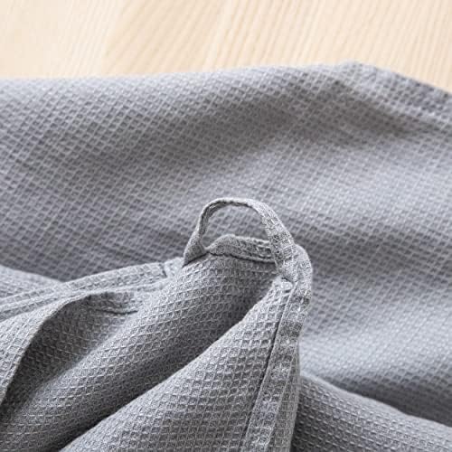LinenMe 07800 Graphite Waffle Washed Linen Towel Set