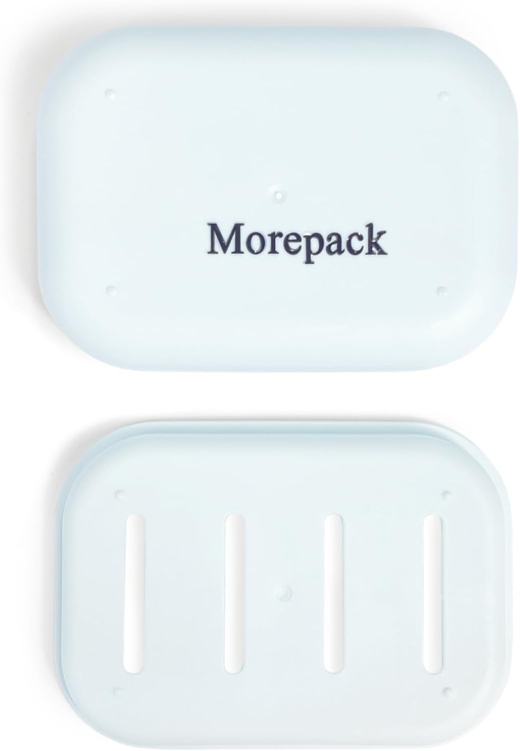 Double Layer Draining Soap Dish with Lid - Light Blue
