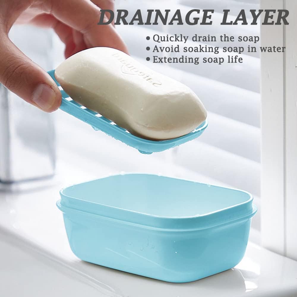 Traveling Soap Holder with Leak-Proof Lid and Drainage Layer 1