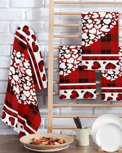 Falaniique Buffalo Red Waffle Towel Set of 3