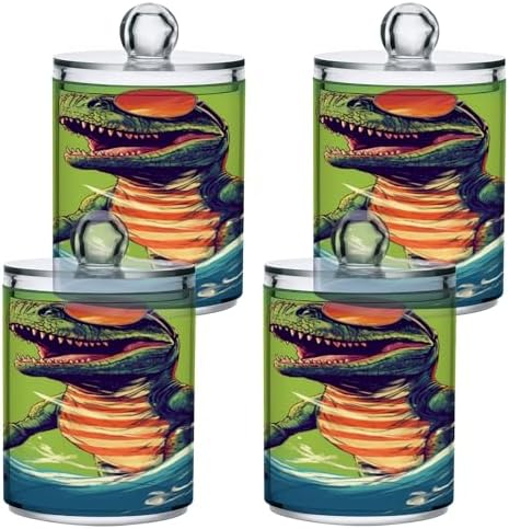 YETTASBIN Dinosaur Clear Storage Jar 2 Pack