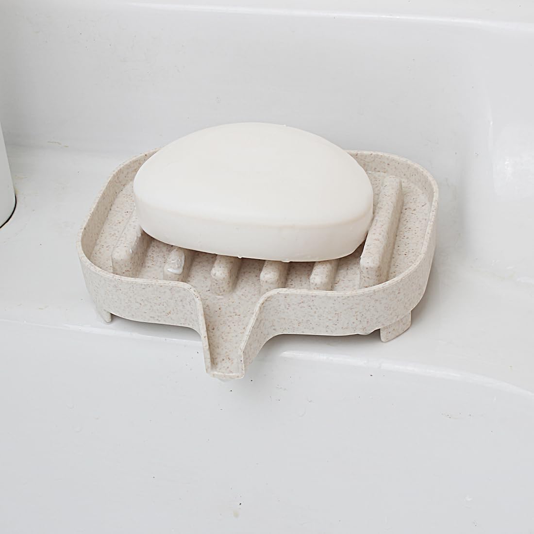 Self Draining Plastic Soap Dish 2-Pack for Bathroom and Shower