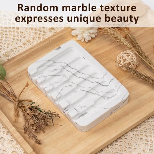 UHEY HOME Resin Soap Dish with Marble Look