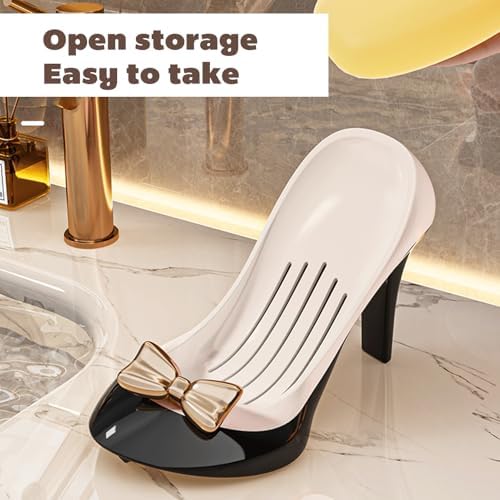 Creative High Heel Soap Holder with Suction Cup Drain Tray