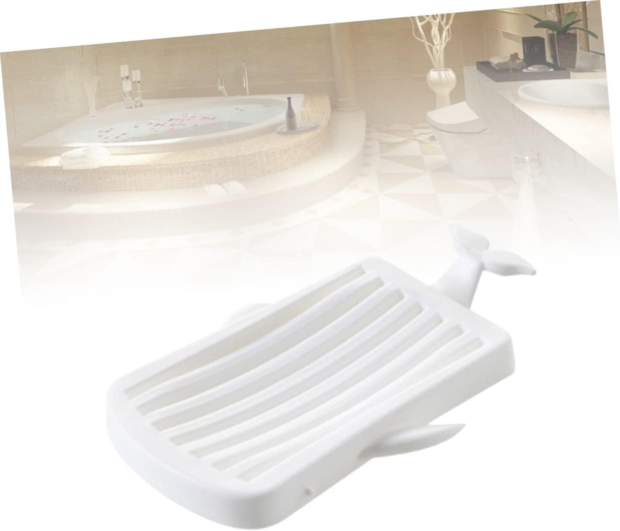 Hoement Plastic Soap Dish Whale Shape Drain Holder