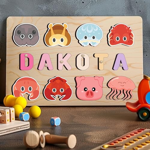 Personalized Wooden Name Puzzle for Kids 1-3