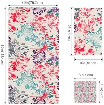 Smile Sunflower 3 Pcs Bath Towels Set with Floral Pattern