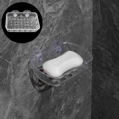 Capiant 1 Pack Suction Cup Soap Dish Holder Clear Acrylic Plastic