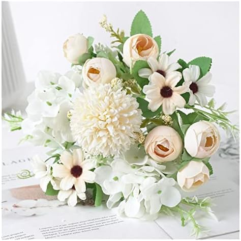 GaRcan Artificial Flowers with Pots 1pc Mixed Peony Hydrangea Silk Bouquet 1
