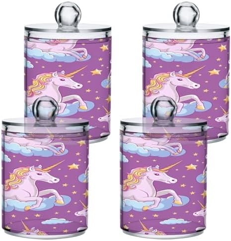 YETTASBIN Unicorns Clear Plastic Storage Jars 2 Pack 1