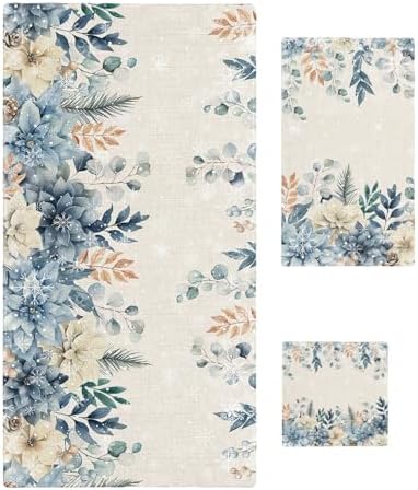 Christmas Bath Towels Set of 3 - Soft and Stylish