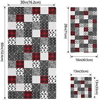 Shine-Home Geometric Check Patchwork Towel Set
