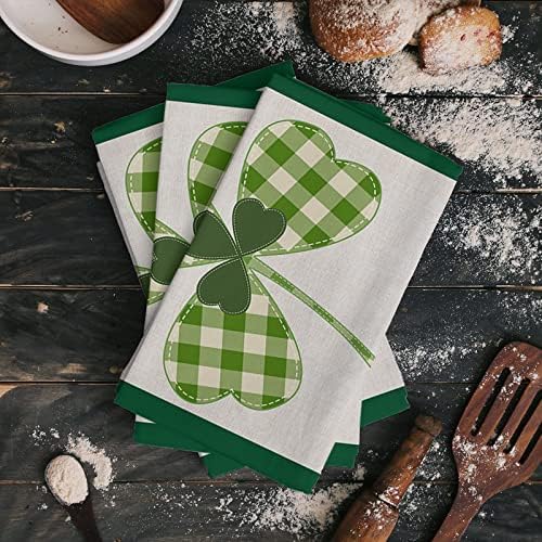 Rocking Giraffee Microfiber Towels 3 Pack St Patrick Day Green Plaid