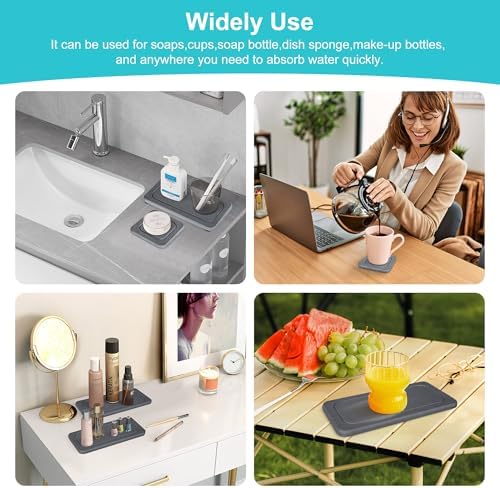 Ude-licate 2PCS Diatomite Faucet Mat for Kitchen and Bathroom 1