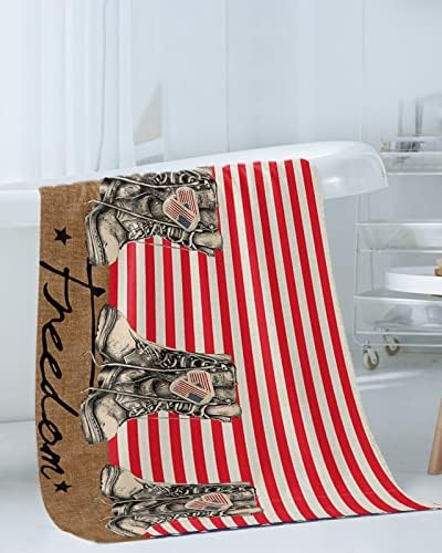 Chees D Zone 3 Piece Bath Towel Set with Red Navy Stripe