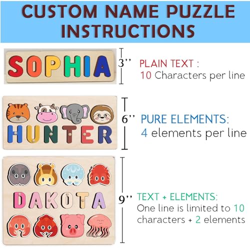 Personalized Wooden Name Puzzle for Kids 1-3