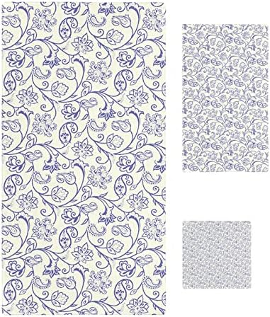 ZOE GARDEN Blue Paisley Towel Set with 3 Pieces