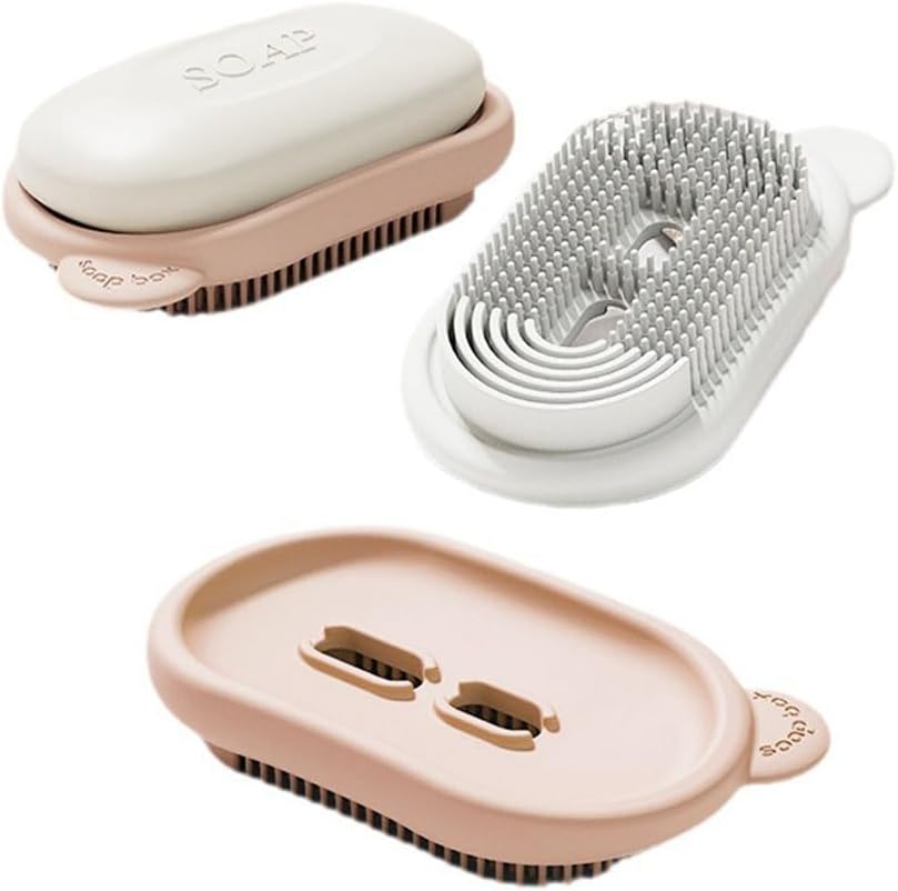 Optisake Travel Soap Case with 2 in 1 Drainage and Brush
