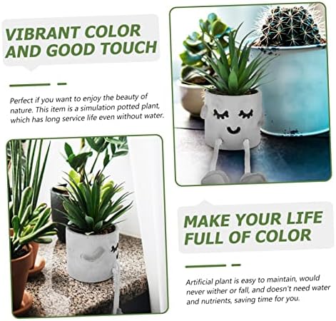 Cute Expression Artificial Succulent Decor Potted Plant