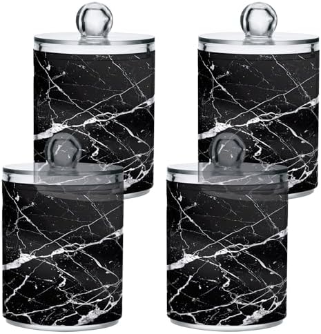 YETTASBIN Marble Clear Storage Jars 2 Pack