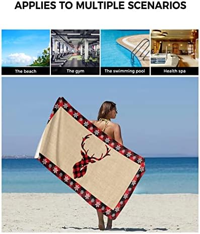 Christmas Bath Towels Set of 3 - Elk Pattern Decor