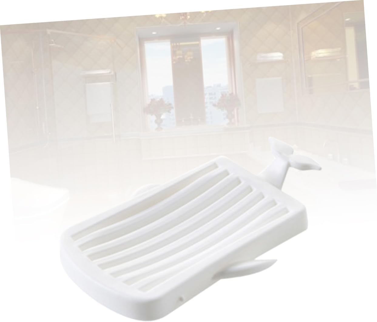 Ciieeo Whale Shape Soap Tray with Double Drainage