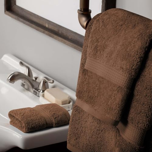 Superior Egyptian Cotton Pile 3 Piece Towel Set in Chocolate