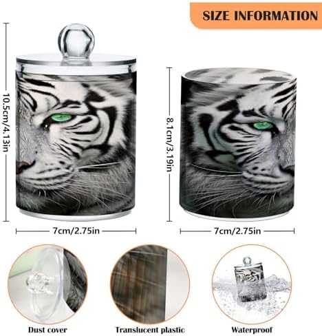 YETTASBIN Tiger Clear Plastic Jars 2 Pack Dispenser