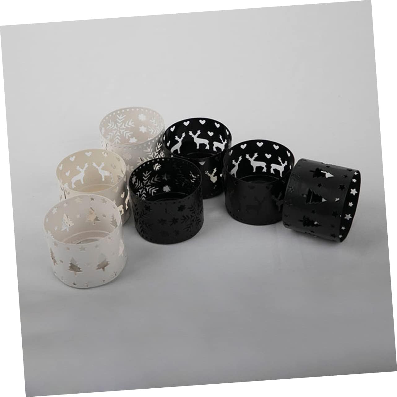 Retro Snowflake Iron Christmas Candle Holder Pen Stand