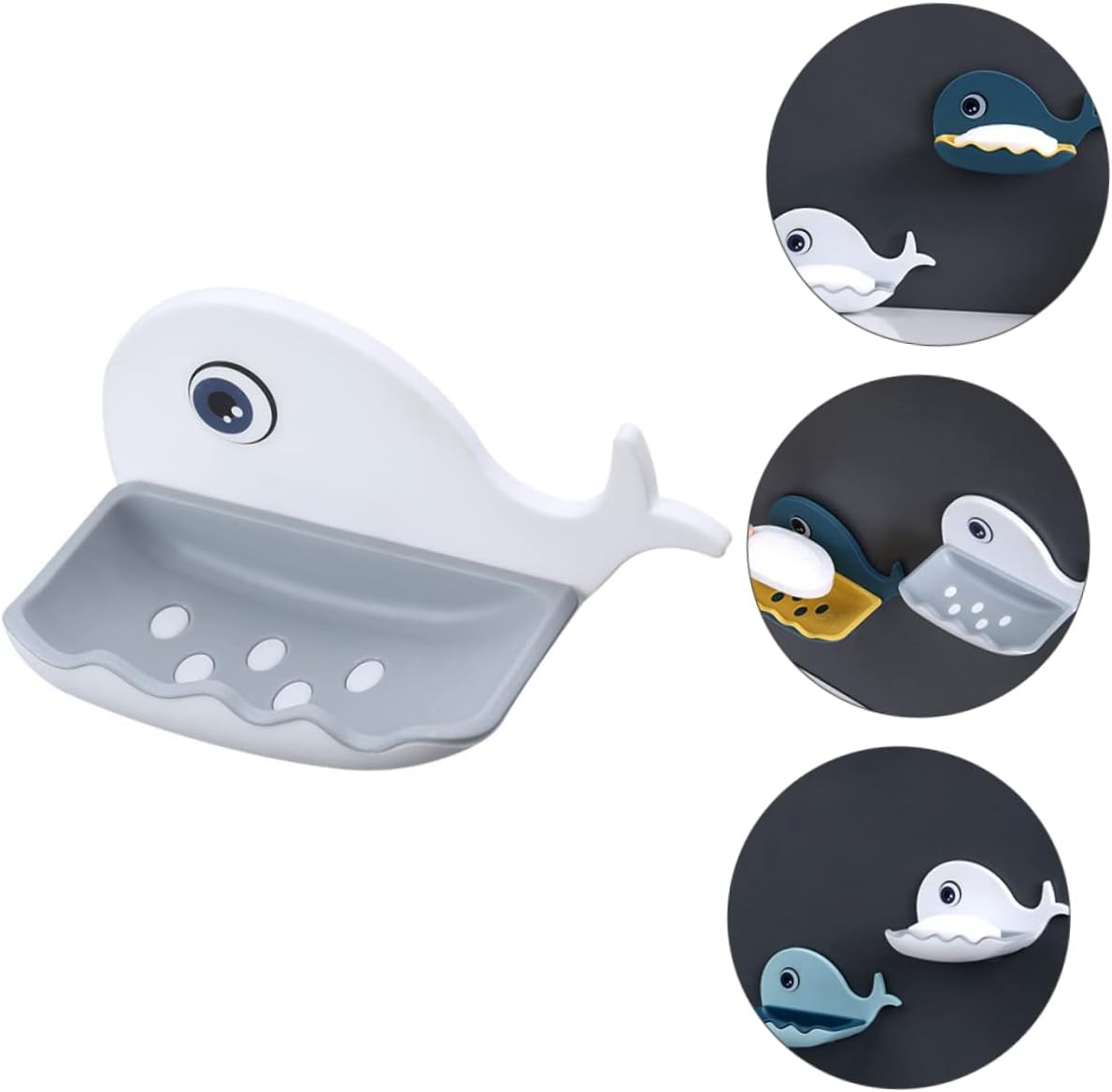 Amosfun Whale Soap Dish Wall-Mounted Holder