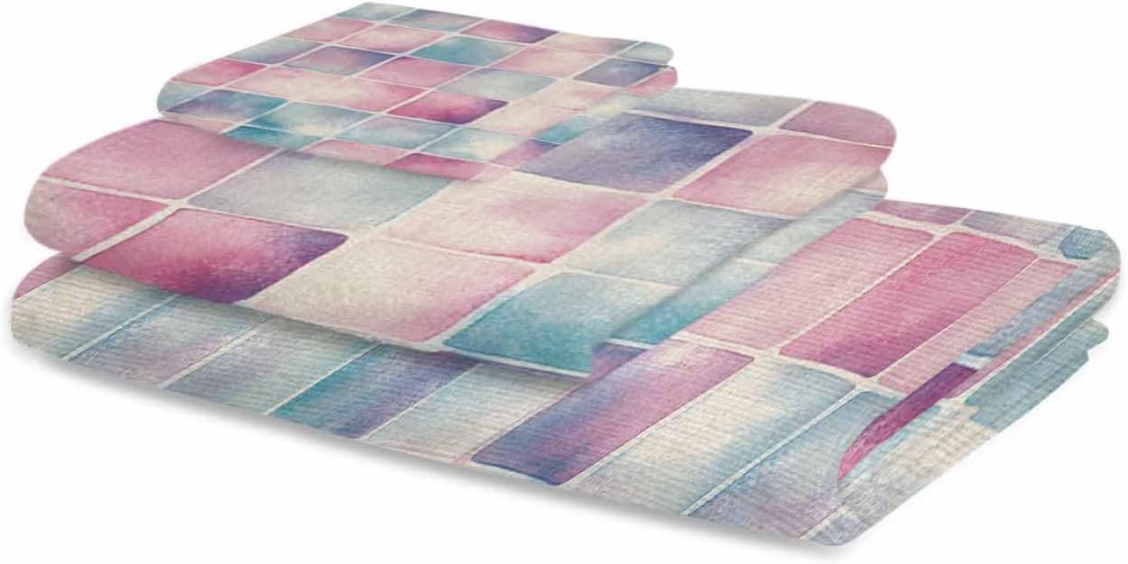 Shine-Home Watercolor Lattice Towel Set