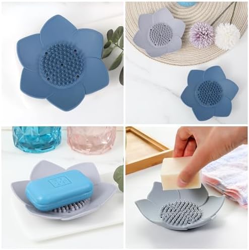 Ouligay 2 Pcs Silicone Soap Holder with Drainage