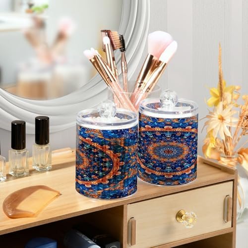 YETTASBIN Mandala Apothecary Jars 2 Pack 14 oz Clear Dispenser with Lid