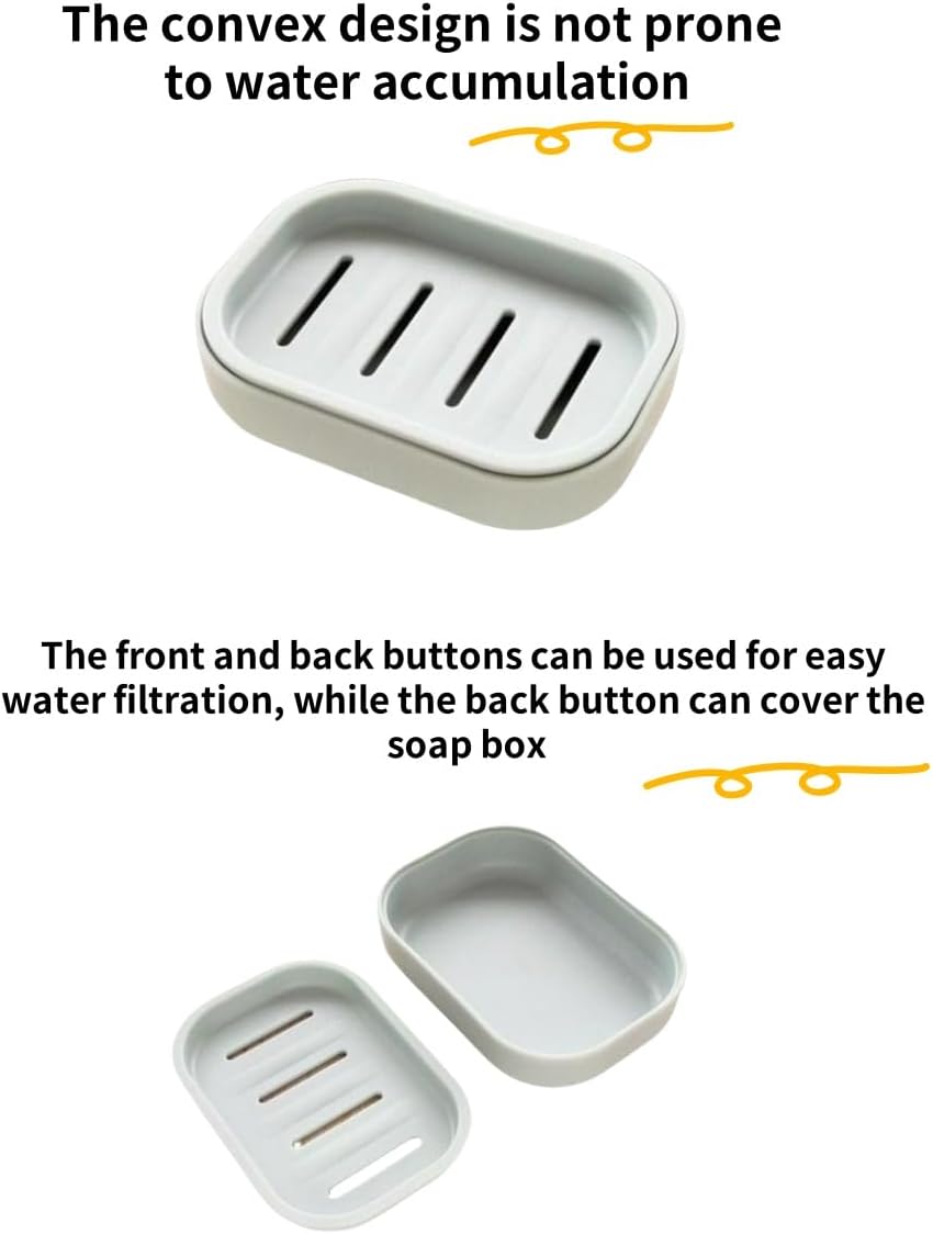 4PCS Plastic Soap Dish with Leak Proof Design
