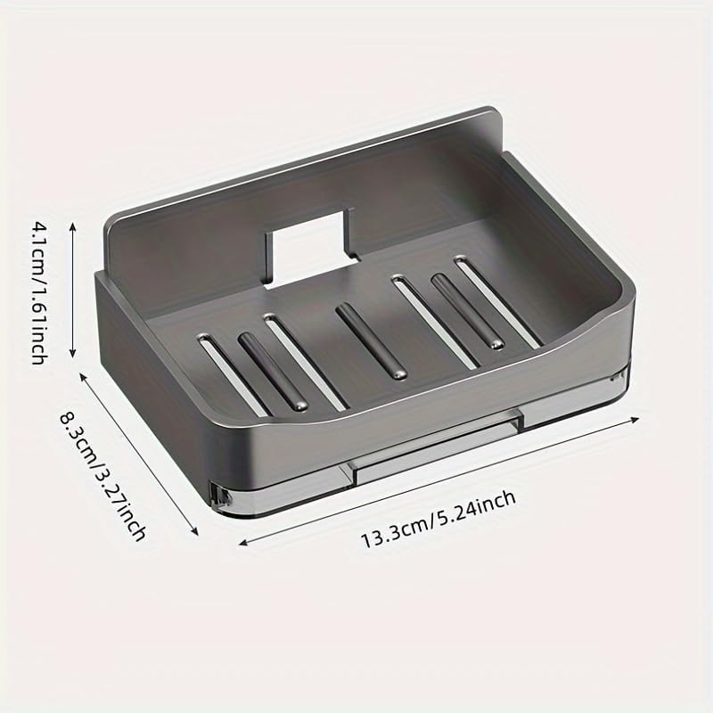 Self-Adhesive Soap Holder with 2 Hooks - Gray