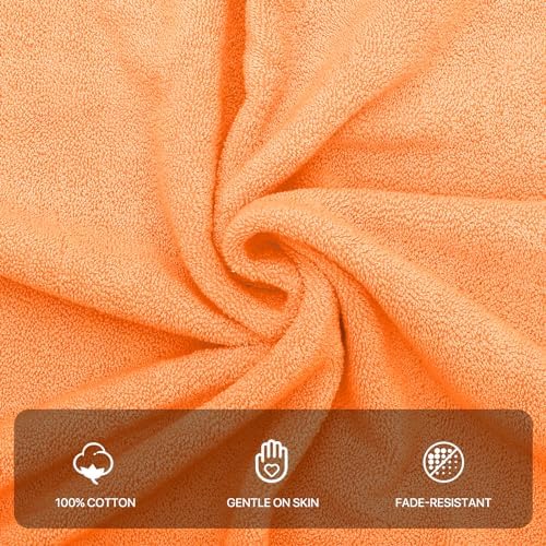MoNiBloom 4-Piece Cotton Bath Towel Set Peach